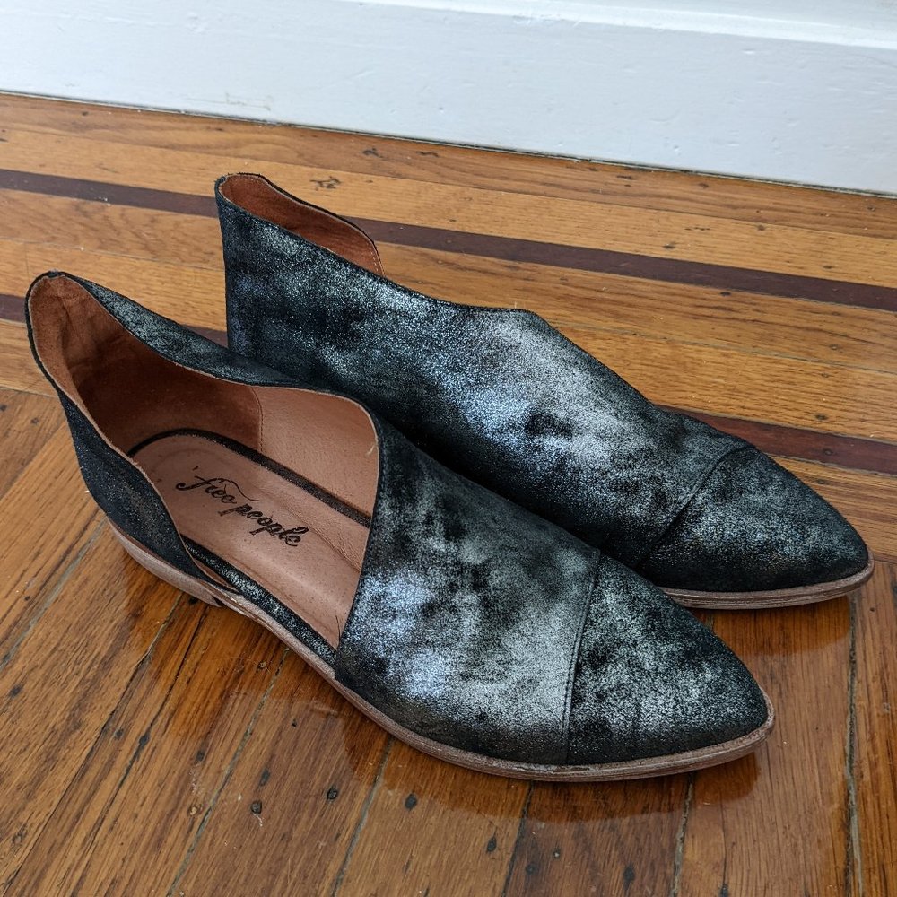 Free People Royale Flat Leather Pointed Toe D’Orsay Flats